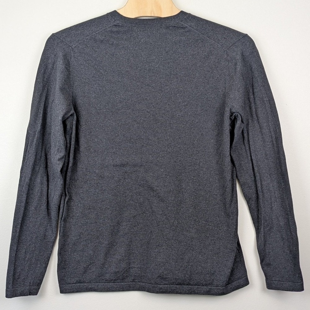 Eddie Bauer Mens TXL Charcoal Gray Cotton Merino Wool V-Neck Sweater Tall XL - Picture 4 of 11